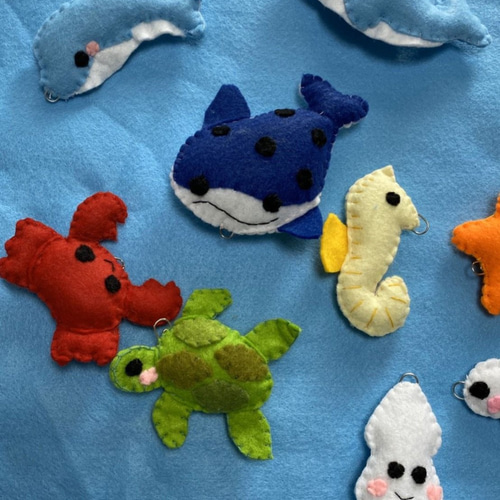 海の生き物＊フェルトのお魚つりセット（19匹）】知育玩具 釣り 