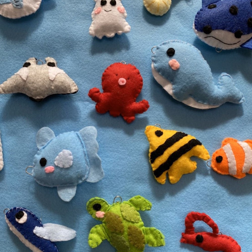 海の生き物＊フェルトのお魚つりセット（19匹）】知育玩具 釣り