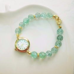 ORLI Jewelry♡♡天然螢石手鍊錶 Bracelet Watch♡手鍊表♡天然石水晶♡♡Fluorite 第2張的照片