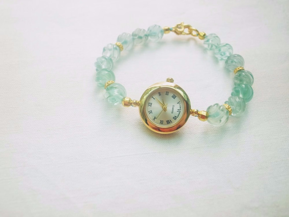 ORLI Jewelry♡♡天然螢石手鍊錶 Bracelet Watch♡手鍊表♡天然石水晶♡♡Fluorite 第3張的照片