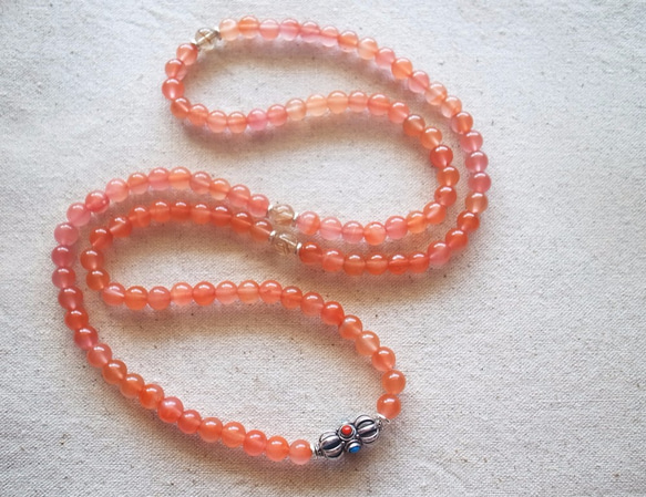 ORLI Jewelry♡♡冰種南紅瑪瑙108顆念珠X多圈手鍊♡925純銀金剛杵
