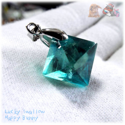 磨き フローライト八面体 ペンダント ネックレス用 ♪No.4313