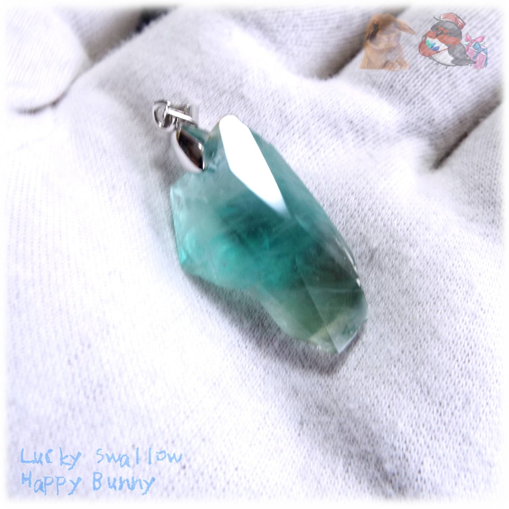 特別な パキスタン産 フローライト ペンダント ネックレス  ♪No.4354