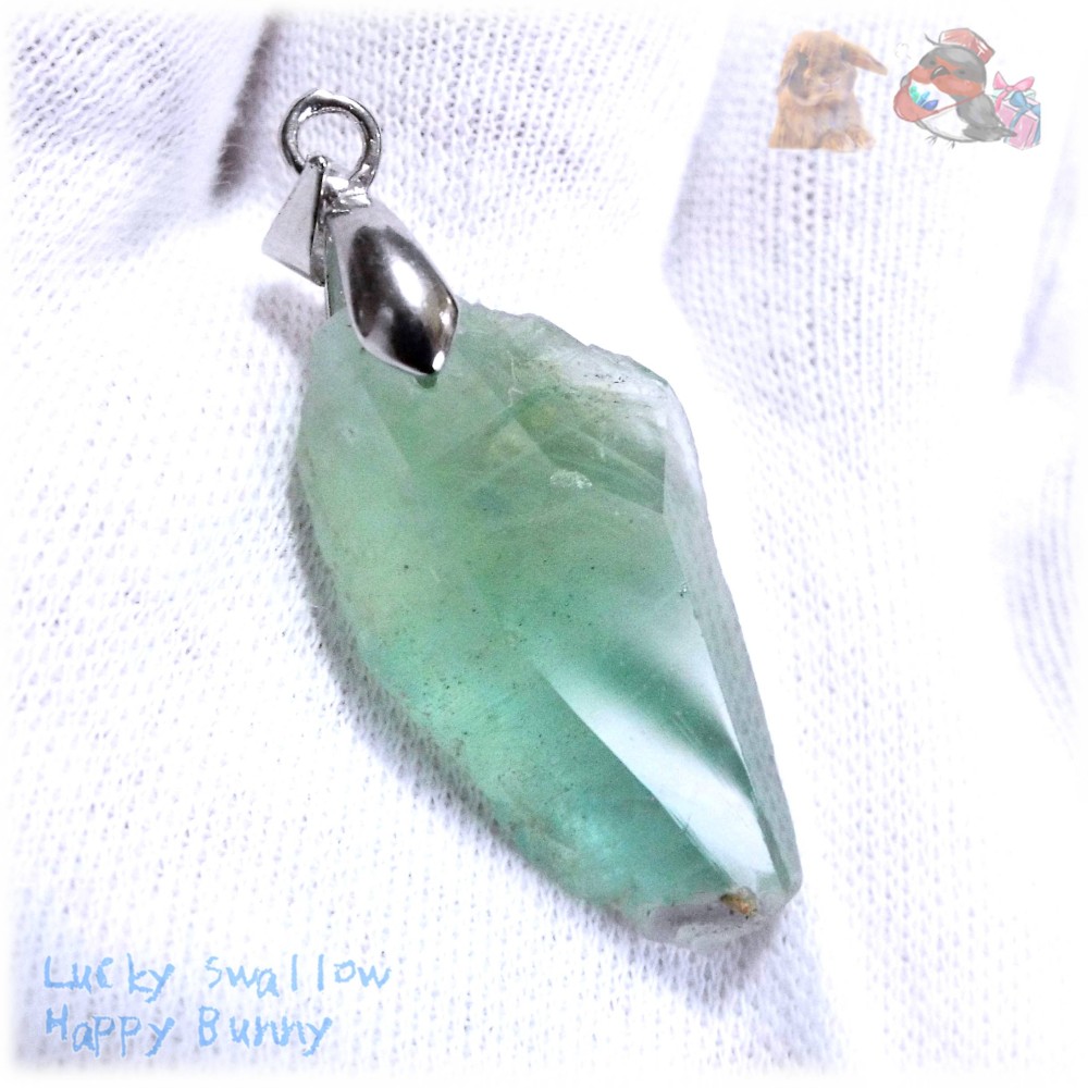リバーシブル アフガニスタン産 フローライト ペンダント ネックレス ♪No.4583