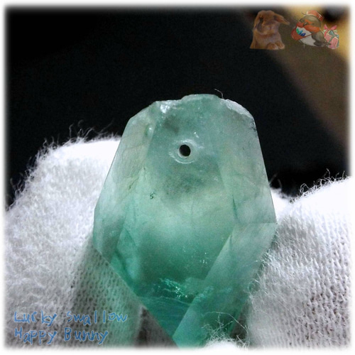 穴あけサイズ変更オプションあり マクラメ用 穴あき フローライト