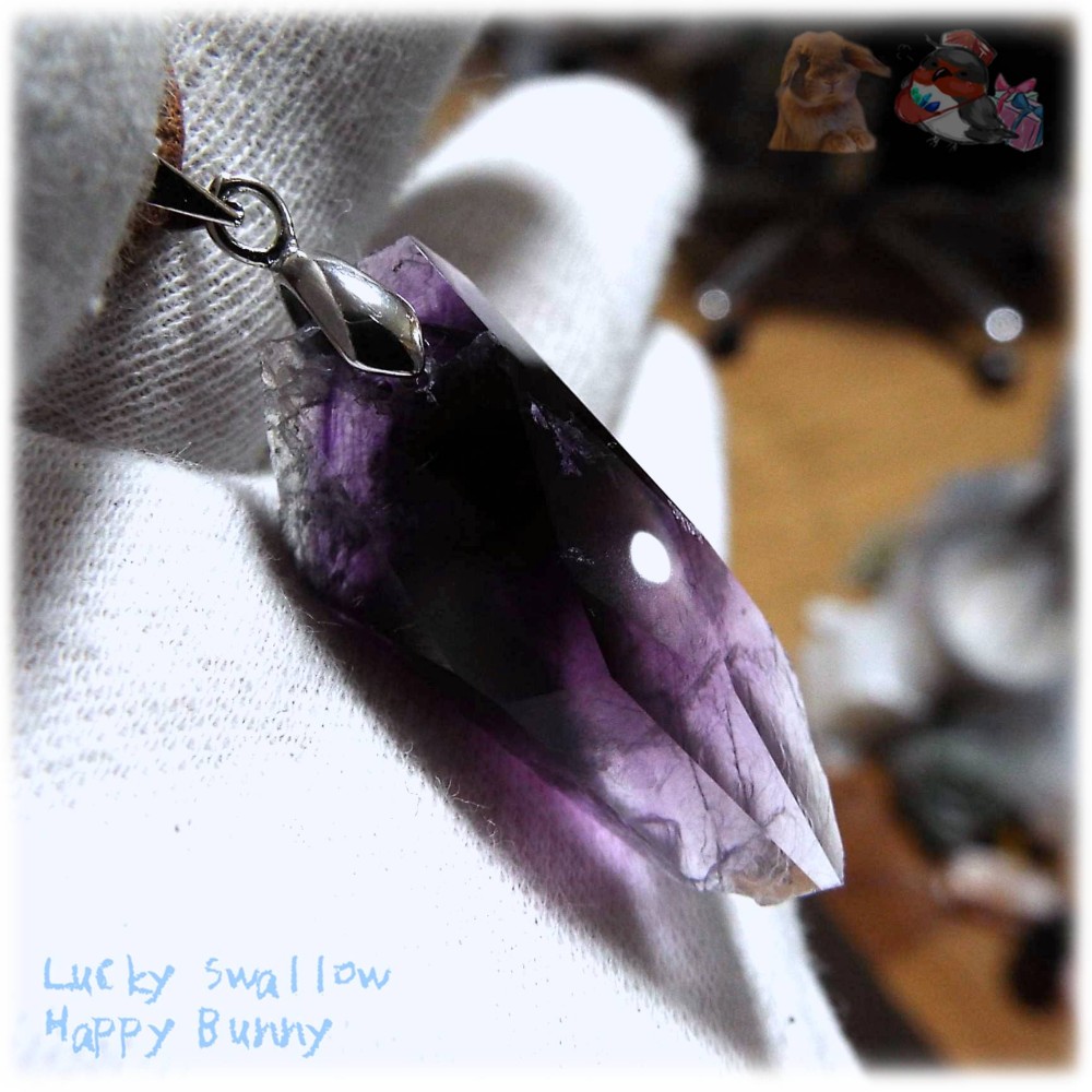 ◆ 特別な コア入り パープルフローライト ペンダント 結晶 No.4783