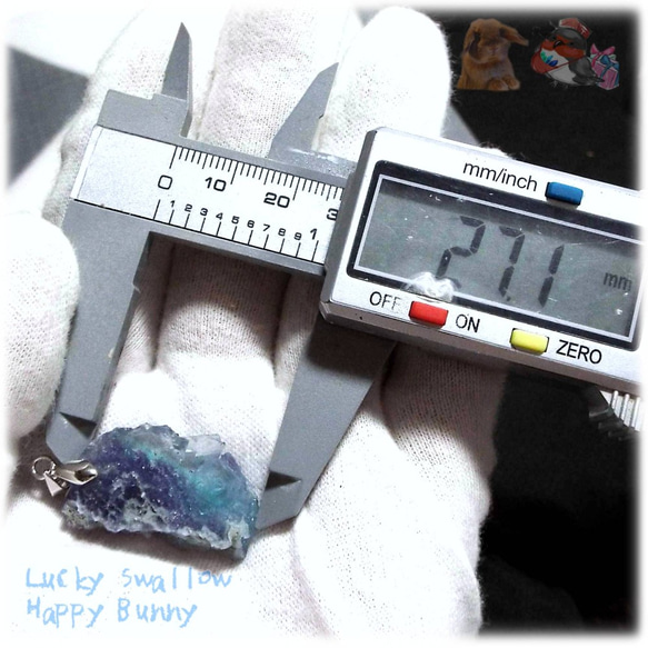 夏休みセール♪ 鉱石アクアリウム 断面標本ペンダント 秘蔵品 宝石質 特殊希少カラー ブルーフローライト No.4802 6枚目の画像