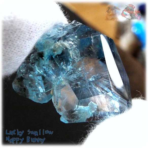 大きな青い宝石♪ 秘蔵品 宝石質 特殊希少カラー ブルーフローライト 欠片 結晶 蛍石 原石 No.4822 7枚目の画像