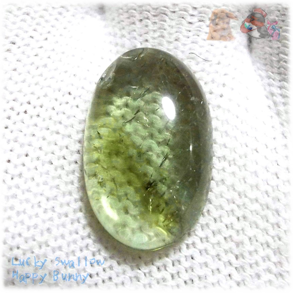 ◆ 高品質 珍しい プラジオライト グリーンアメジスト カボションルース てんてんの贈り物 No.4858