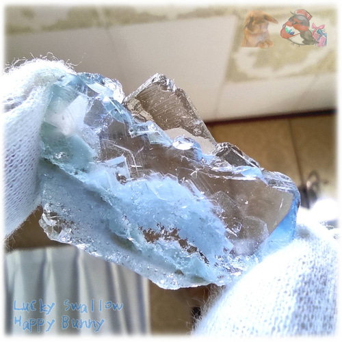 ◇ 断面研磨済み スライス標本 秘蔵品 宝石質 特殊希少カラー ブルー