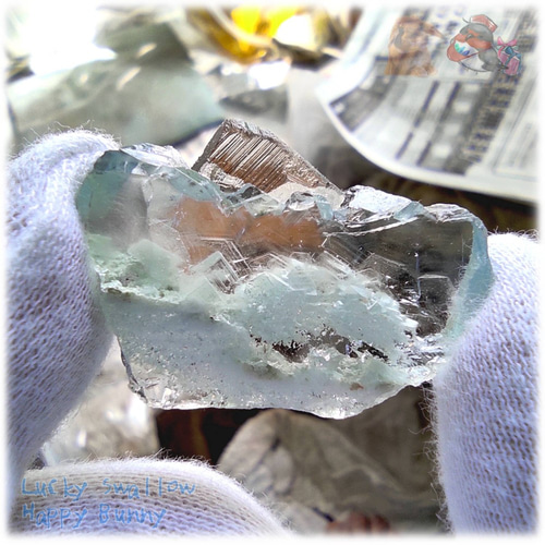 ◇ 断面研磨済み スライス標本 秘蔵品 宝石質 特殊希少カラー ブルー