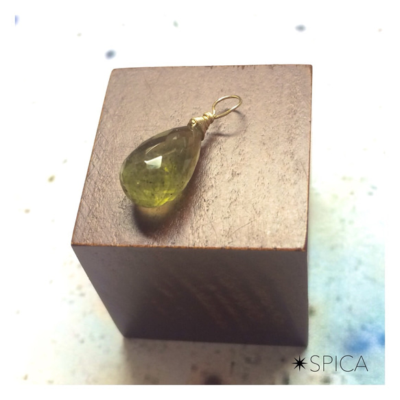 1.【14kgf】Yellow Beryl pendant drop  イエローベリル 1枚目の画像