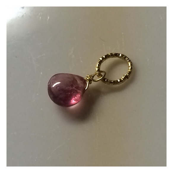 3.【14kgf】Pink Tourmaline pendant drop ピンクトルマリン 2枚目の画像