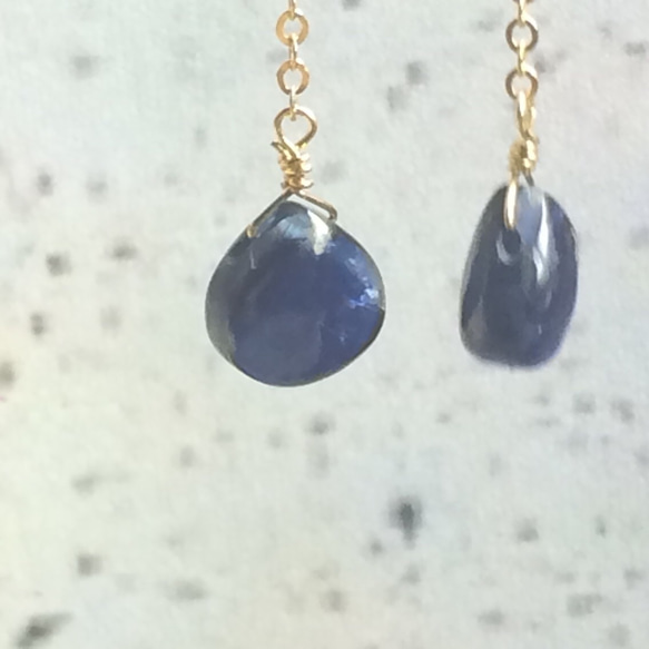 12.【14kgf】Kyanite Pierce  カイヤナイトピアス 3枚目の画像