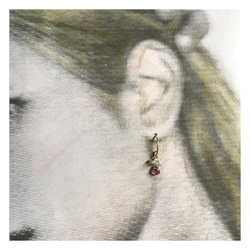 14.【14kgf】Pink Tourmaline ,Precious Opal Pierce  ピンクトルマリン 3枚目の画像