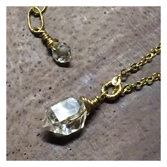 29.【14kgf】Herkimer diamond neckless ハーキマーダイヤモンド 2枚目の画像