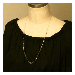 33.【14kgf】Ruby. Tanzanite. Amethyst, Pearl neckless 3枚目の画像