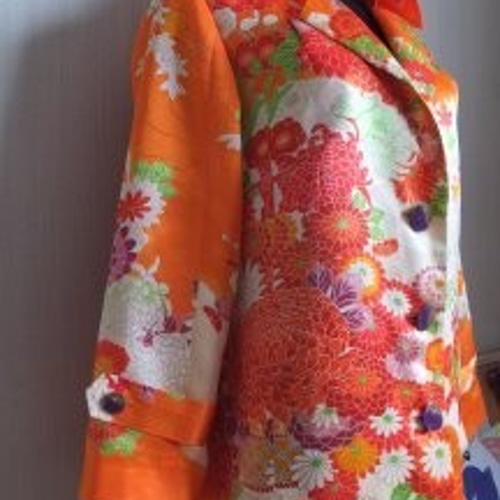 着物リメイク　トレンチジャケット　「菊花」 着物リメイク トレンチジャケット 「菊花」 その他ファッション