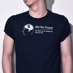 buyMood白目叮－Tシャツ／404 Not Found Funny Black T-Shirt 1枚目の画像