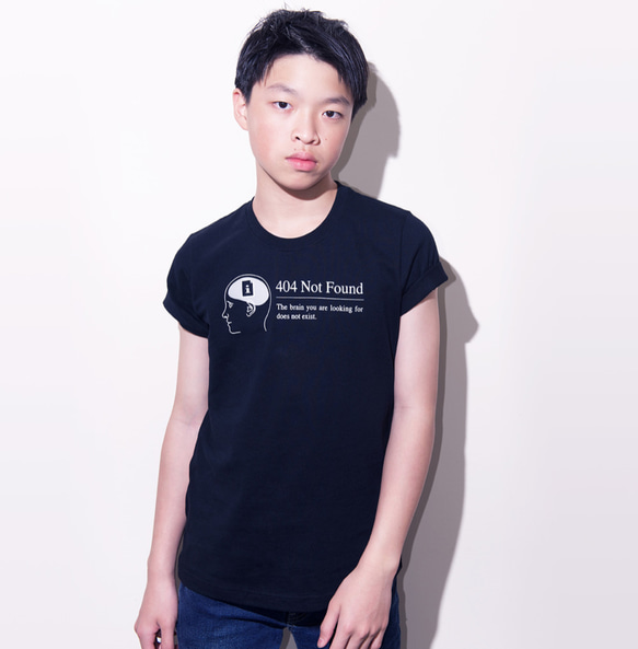 buyMood白目叮－Tシャツ／404 Not Found Funny Black T-Shirt 5枚目の画像