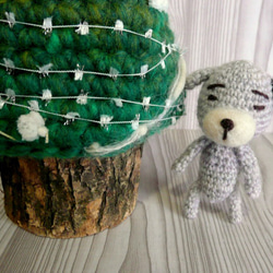 《 Creema限定》手編み＊犬あみぐるみ付きクリスマスツリー 3枚目の画像