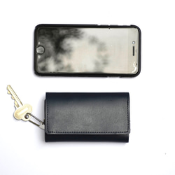 小錢包&lt;小鑰匙錢包/黑色&gt;鑰匙，小變化，紙幣，卡片組合成一個緊湊的手掌大小！ 第8張的照片
