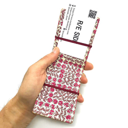 【R/E SIDE×リバティープリント コラボ商品】名刺・カードケース （キャメル×Sleeping Rose） 2枚目の画像