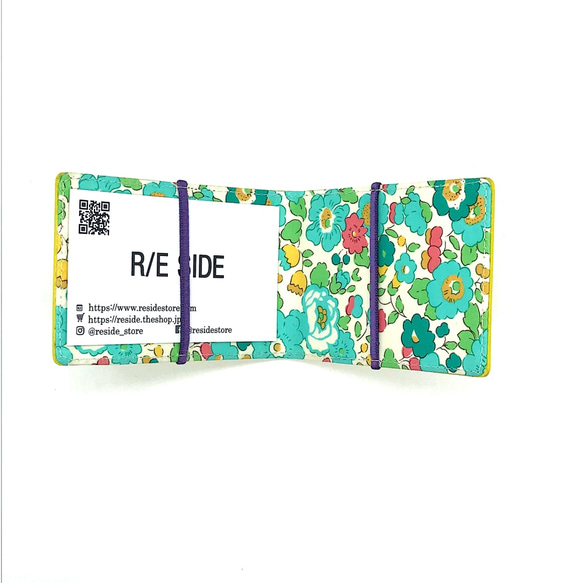 【R/E SIDE×リバティープリント コラボ商品】名刺・カードケース （イエロー×Besty） 3枚目の画像