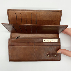 大容量ロングウォレット　イタリアンフルタンニンレザー使用　長財布 5枚目の画像