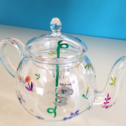 玻璃茶壺花和考拉 第2張的照片
