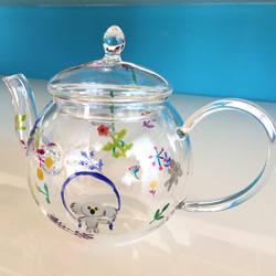 玻璃茶壺花和考拉 第4張的照片