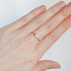 純白色蛋白石戒指3㎜ 第4張的照片