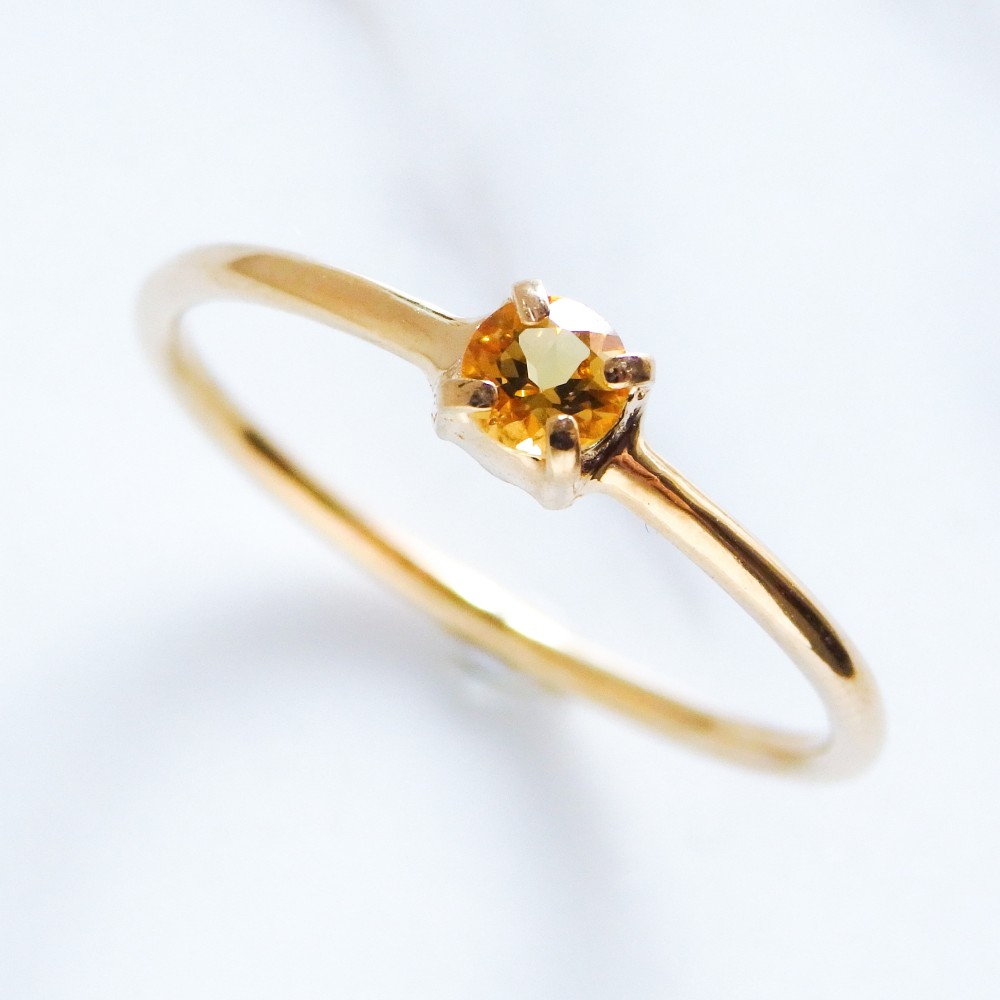 シトリンリング・3㎜ラウンドカット・プレーンタイプ 指輪・リング