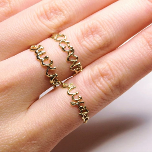 ネームオーダーリング・刻印指輪｜シルバー925／K10対応｜名入れ