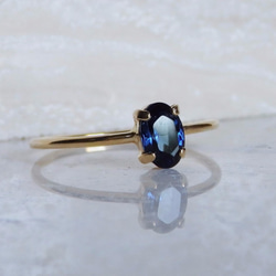 立方氧化鋯裝飾戒指 蒙大拿藍色 第1張的照片