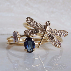 立方氧化鋯裝飾戒指 蒙大拿藍色 第4張的照片