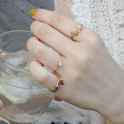 ローズリング/18金コーティング/華やかで上品なバラの指輪/ギフト・記念日に 5枚目の画像