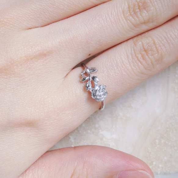 ローズリング/18金コーティング/華やかで上品なバラの指輪/ギフト・記念日に 8枚目の画像