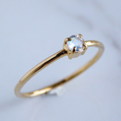 月光の詩＊ロイヤルブルームーンストーン華奢リング・シルバー925（18金イエローゴールドメッキ）6月誕生石 8枚目の画像