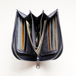 【マーブルコンパクト財布】  イタリアン　DarkGreen　ダークグリーン　/　革財布　ミニ財布　小さい財布　ギフト 8枚目の画像