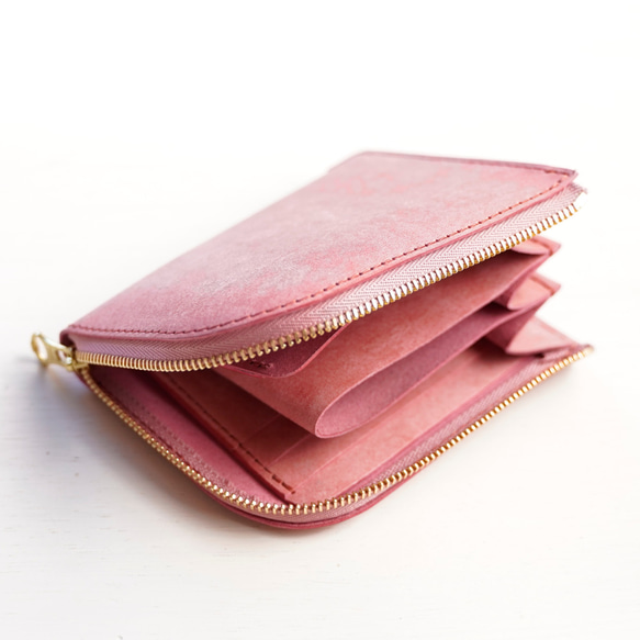 COMPACT Wallet Italianleather purburo「PINK」MADE TO ORDER 第2張的照片