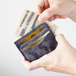 【スリムウォレット】　紙幣も小銭もカードも入る　イタリアンレザー　全３色　/　革財布　ミニ財布　薄い財布 2枚目の画像