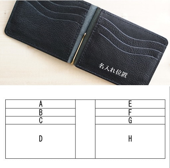 MONEY CLIP　NAVY Insert name,Gift wrapping　MADE TO ORDER 第3張的照片