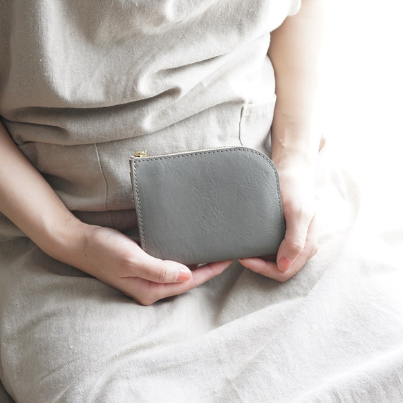 COMPACT WALLET 　GRAY　Insert name,Gift wrapping　MADE TO ORDER 第10張的照片