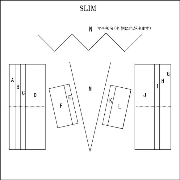 長財布ジッパー〈SLIMタイプ〉スカイブルー　名入れ／ギフトラッピング可【ご注文順に製作】 3枚目の画像