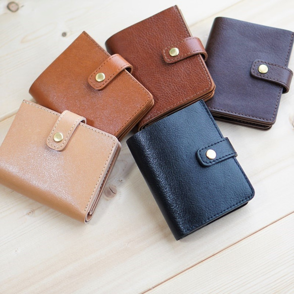 【小さいお財布  Small Wallet】　タン　 / 　ミニ財布　小さい財布　革財布　名入れ　ギフト 5枚目の画像