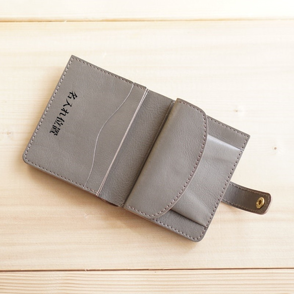 【小さいお財布  Small Wallet】　タン　 / 　ミニ財布　小さい財布　革財布　名入れ　ギフト 6枚目の画像