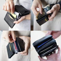 【小さいお財布  Small Wallet】　ライトブラウン　 / 　ミニ財布　小さい財布　革財布　名入れ　ギフト 4枚目の画像