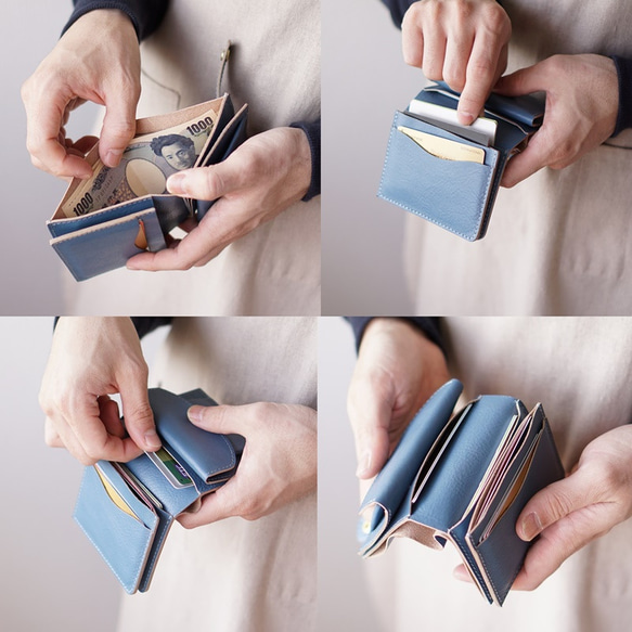 SMALL WALLET ／SKY BLUE　MADE TO ORDER　 第4張的照片