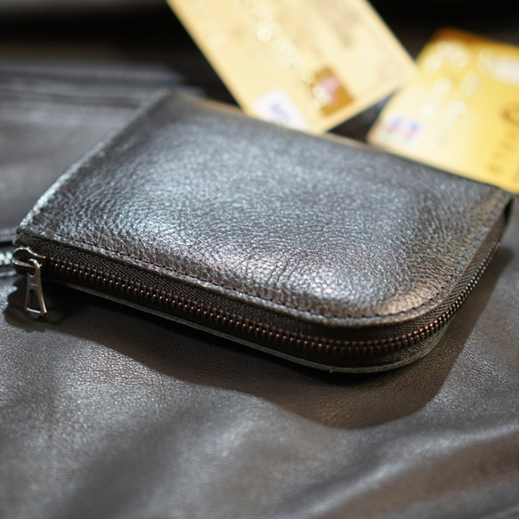 AII BLACK  COMPACT WALLET　　MADE TO ORDER 第3張的照片